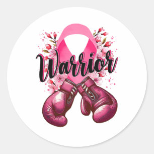 Warrior Boxing-handskar Rosa Ribbon Breast Cancer  Runt Klistermärke
