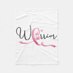 Warrior Breast Cancer Month Butterflies Rosa Ribbo Fleecefilt