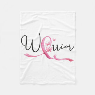 Warrior Breast Cancer Month Butterflies Rosa Ribbo Fleecefilt