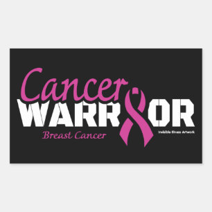 Warrior... bröstcancer rektangulärt klistermärke