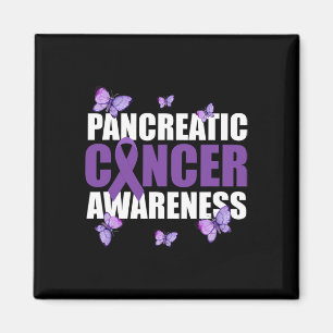 Warrior Butterfly Lila Ribbon Pancreatic Cancer Magnet