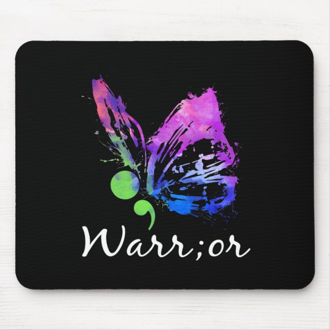 Warrior Butterfly Semicolon Suicide Prevention Awa Musmatta (Framsidan)