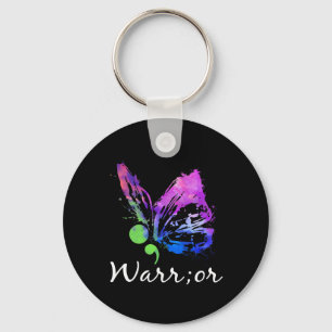 Warrior Butterfly Semicolon Suicide Prevention Awa Nyckelring