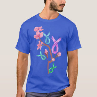Warrior Cancer Fighter Ribbon Sakura Cancer Awaren T Shirt