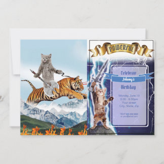 Warrior cat Riding A Tiger Inbjudningar