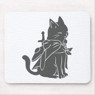 Warrior cat silhouette - Välj bakgrund färg Musmatta