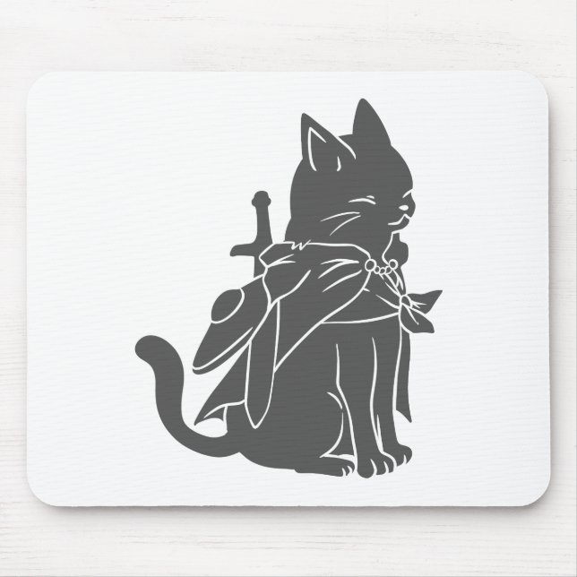 Warrior cat silhouette - Välj bakgrund färg Musmatta (Framsidan)