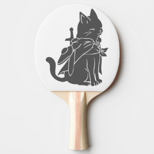 Warrior cat silhouette - Välj bakgrund färg Pingisracket