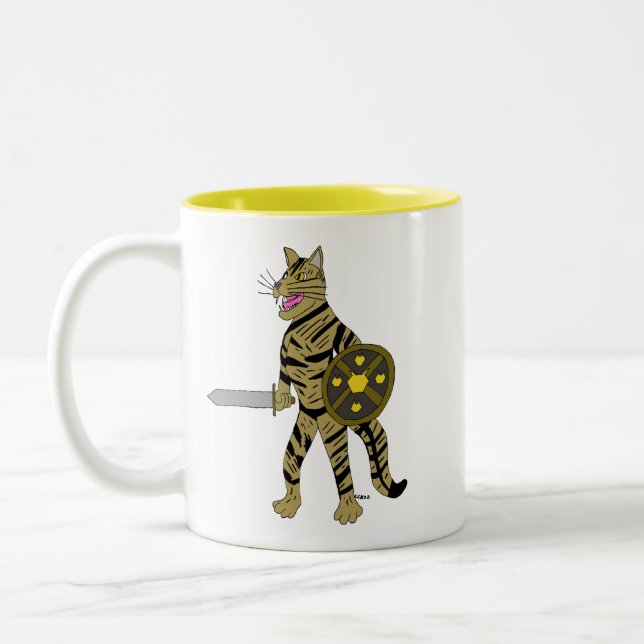 Warrior Cat Två-Tonad Mugg (Vänster)