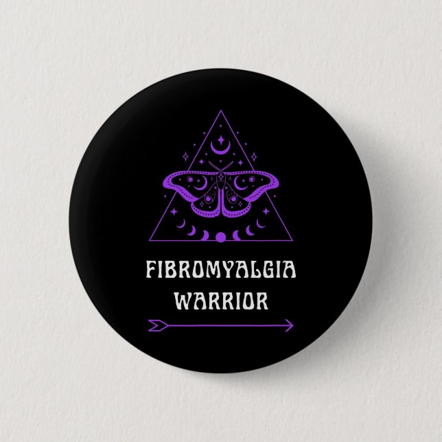 Warrior Chronic Sjukdom Awareness Lila Boho Knapp (Framsida)