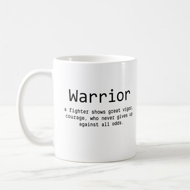 Warrior Coffee Mugg, Custom Name Warrior Mugg, Per Kaffemugg (Vänster)