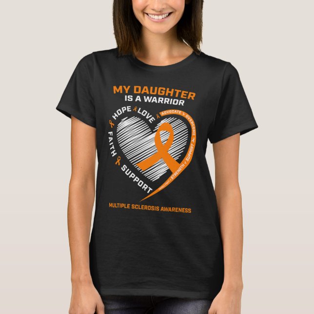 Warrior Daughn Bära Orange Många Sclerosis Aw T Shirt (Framsida)