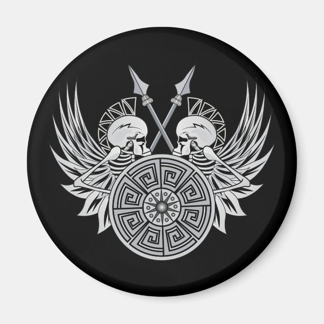 Warrior-Döskallar Magnet (Framsidan)