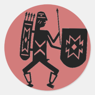Warrior dot runt klistermärke