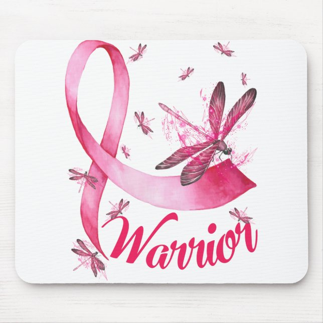 Warrior Dragonfly Breast Cancer Awareness T-Shirt. Musmatta (Framsidan)
