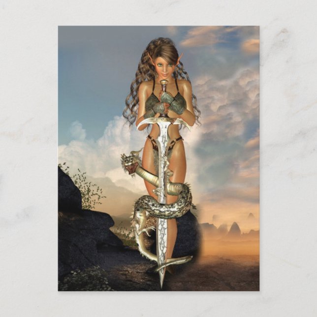 Warrior elf vykort (Framsida)