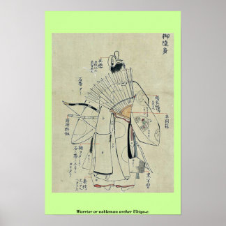 Warrior eller nobleman archer Ukiyo-e. Poster