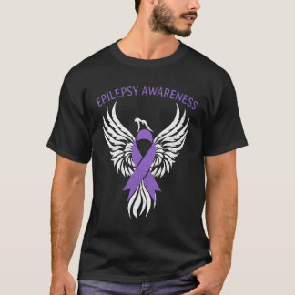 Warrior Epilepsy Awareness Month Gift Lila Ribbo T Shirt