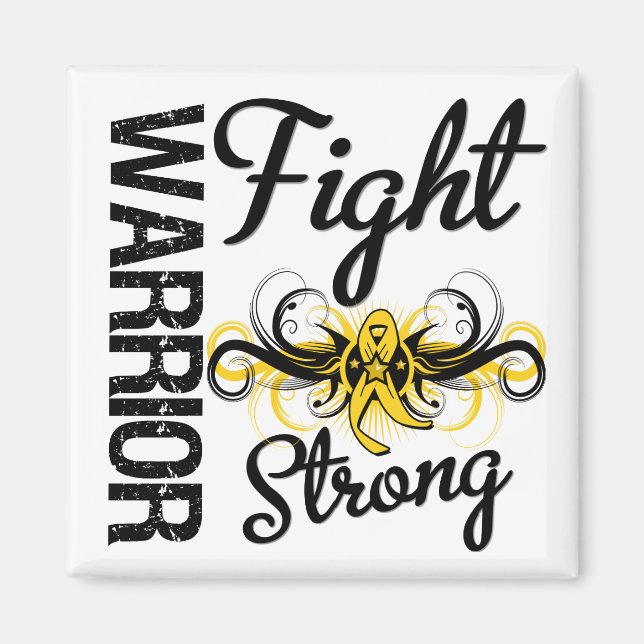 Warrior Fight Strong Sarcoma Cancer Magnet (Framsidan)