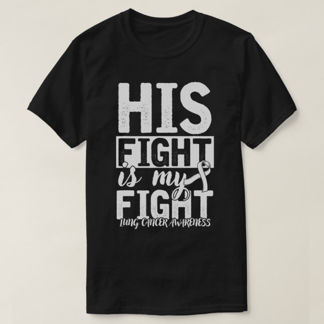 Warrior Fighter Support White Ribbon Lung Cancer A T Shirt (Design framsida)