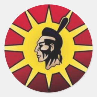 Warrior Flagga Runt Klistermärke