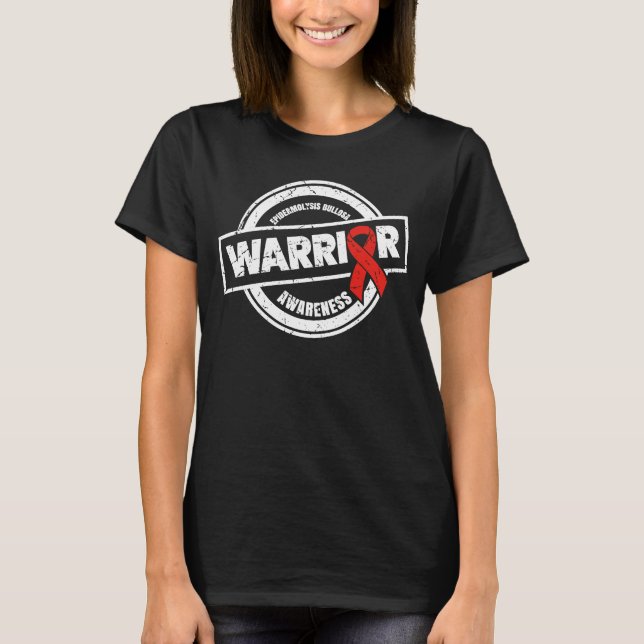 "Warrior" för Epidermolysis Bullosa Awareness Mon T Shirt (Framsida)