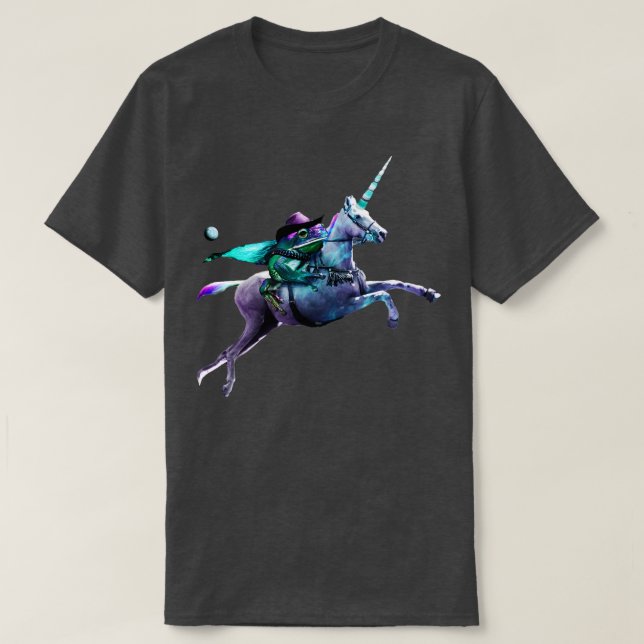Warrior Frog Riding Unicorn T Shirt (Design framsida)