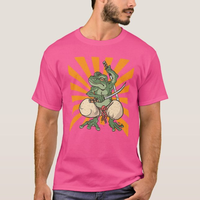 Warrior Frog Samurai T Shirt (Framsida)