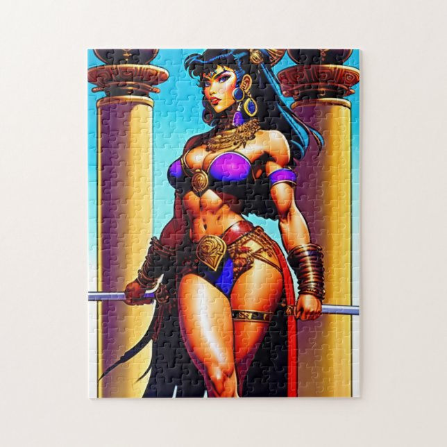 WARRIOR GIRL BODYBUILDER FANTASY JIGSAW PUZZLE PUSSEL (Vertikal)