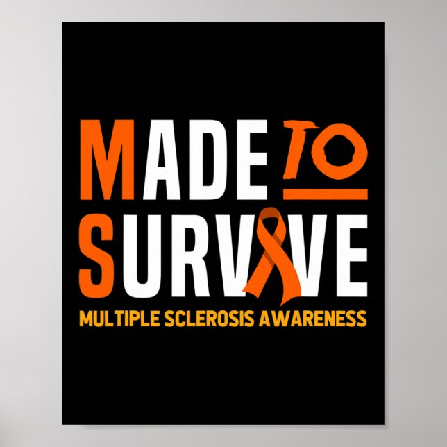 Warrior gjorde för att Överleva Många Sclerosis Aw Poster (Framsidan)