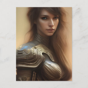 Warrior Goddess AI genererade konst Vykort