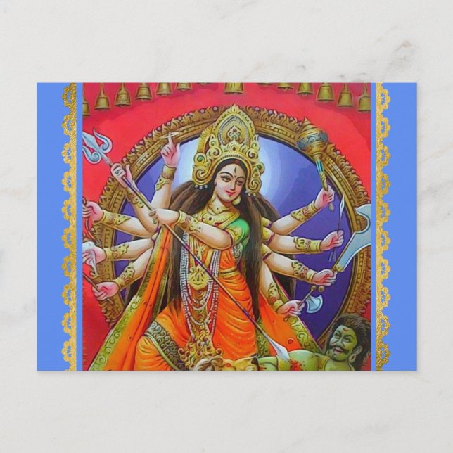 Warrior Goddess Durga Shakti Vykort (Framsida)