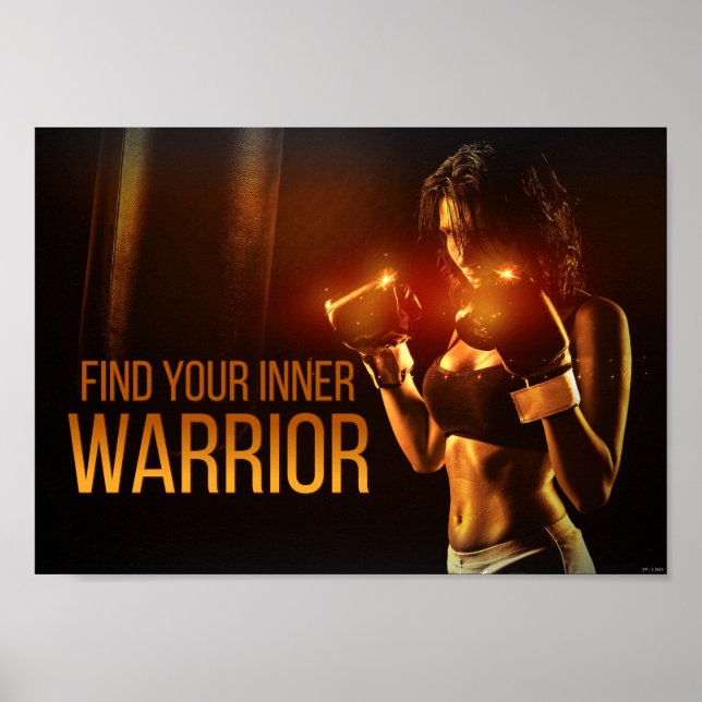 Warrior Gym Boxing Training Female Fighter Body Poster (Framsidan)