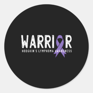 Warrior Hodgkins lymphoma Cancer Awareness Ribbon Runt Klistermärke