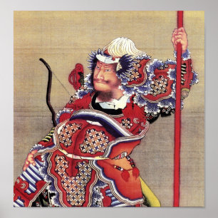 Warrior, Hokusai japansk finkonst Poster