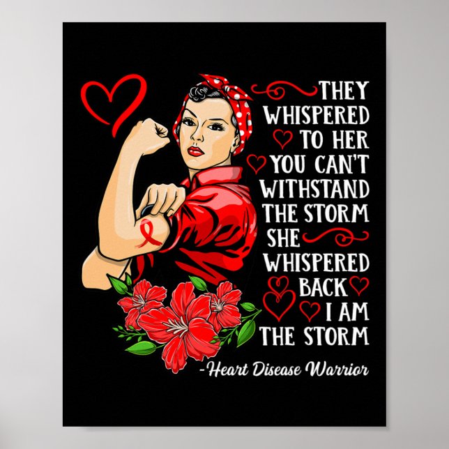 Warrior I Bära Red to Fight Heart Disease Awarenes Poster (Framsidan)
