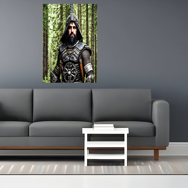 Warrior i skogen | AI Art Poster (Skapare uppladdad)