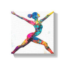 Warrior II Pose Stretched Kanvastryck