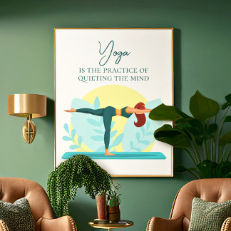Warrior III Yoga Art - Anpassadet inspirationerand Poster