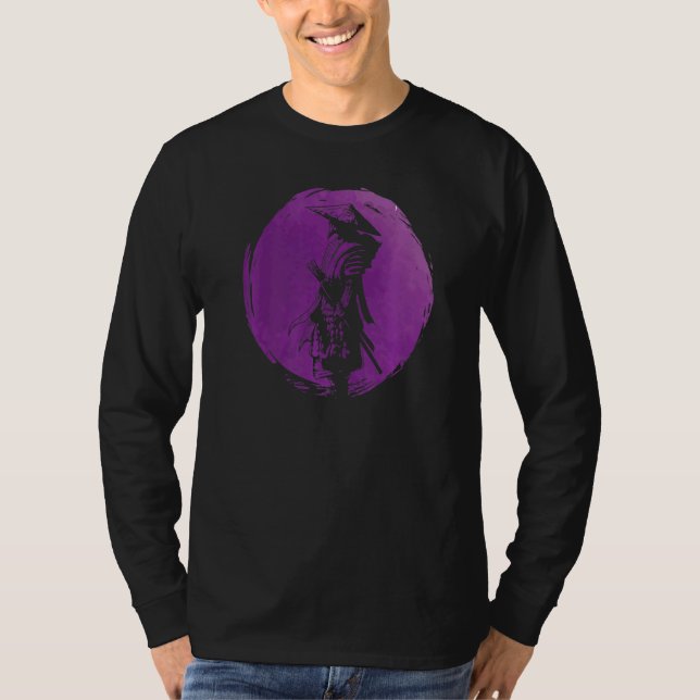 Warrior in Armor Samurai with sword T Shirt (Framsida)