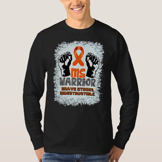 Warrior Indestrucsible Många Sclerosis Medveten T Shirt (Framsida)
