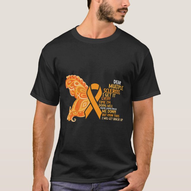 Warrior jag gör bra Många Sclerosis Awarenes T Shirt (Framsida)