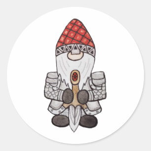 Warrior Knight Gnome Runt Klistermärke