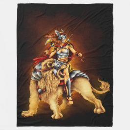 Warrior Lejon Rider Fantasy Fleece Blanket