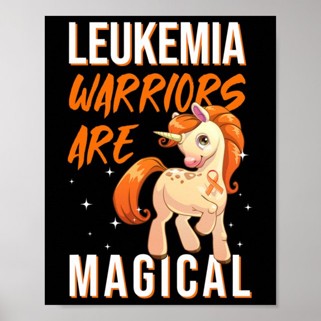 Warrior Magic Unicorn Orange Ribbon Hematolog Poster (Framsidan)