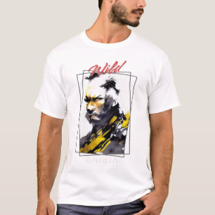 Warrior Man Vild Natature Free Spirit Art Brush Pa T Shirt