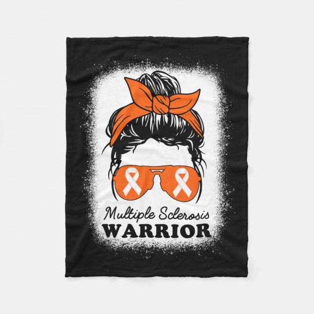 Warrior Många Sclerosis Awareness Messy Bun Mamma Fleecefilt (Framsidan)