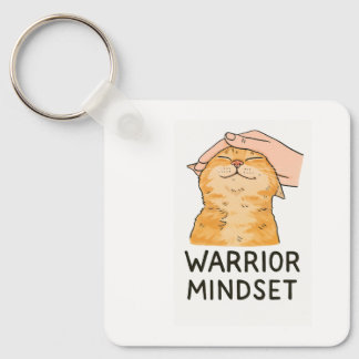 Warrior Mindset Cat Keychain – Zen Kitty Calm Vibe Nyckelring