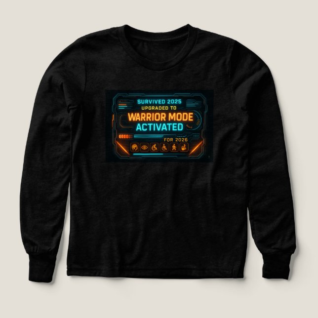 “Warrior Mode Activated” 2026 Cyberpunk T Shirt (Design framsida)