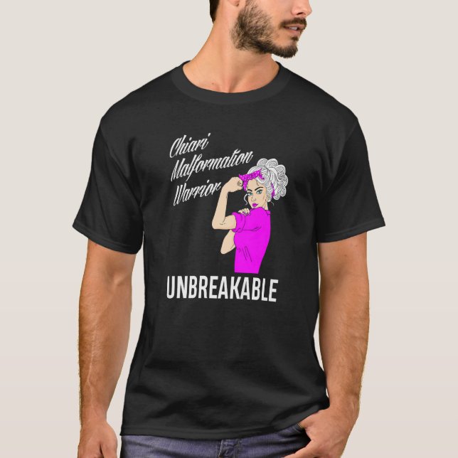 Warrior Obrytable Chiari Malformation Awareness T Shirt (Framsida)